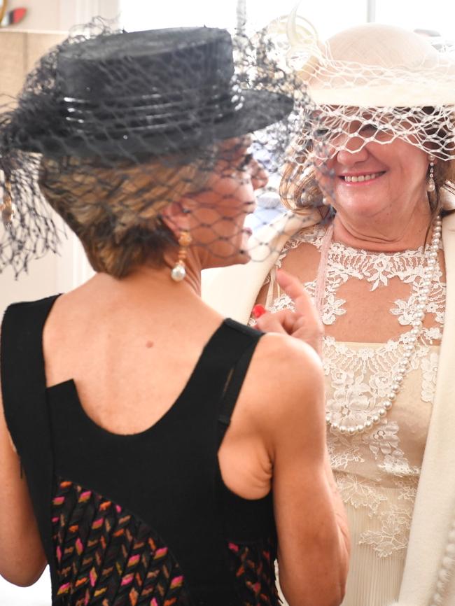 The minister chats with billionaire mining magnate Gina Rinehart. Picture: Jason Edwards