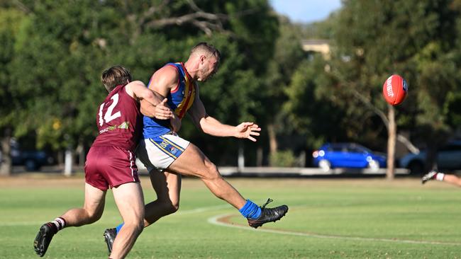 Lachlan McNamara lays a tackle for PAOC. Picture: Morgan Sette