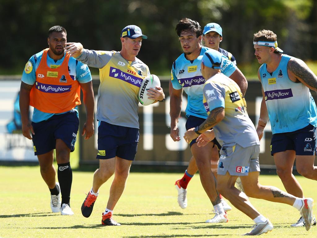 Titans coach Justin Holbrook is happy to trust in his inexperienced spine. Picture: Chris Hyde/Getty Images