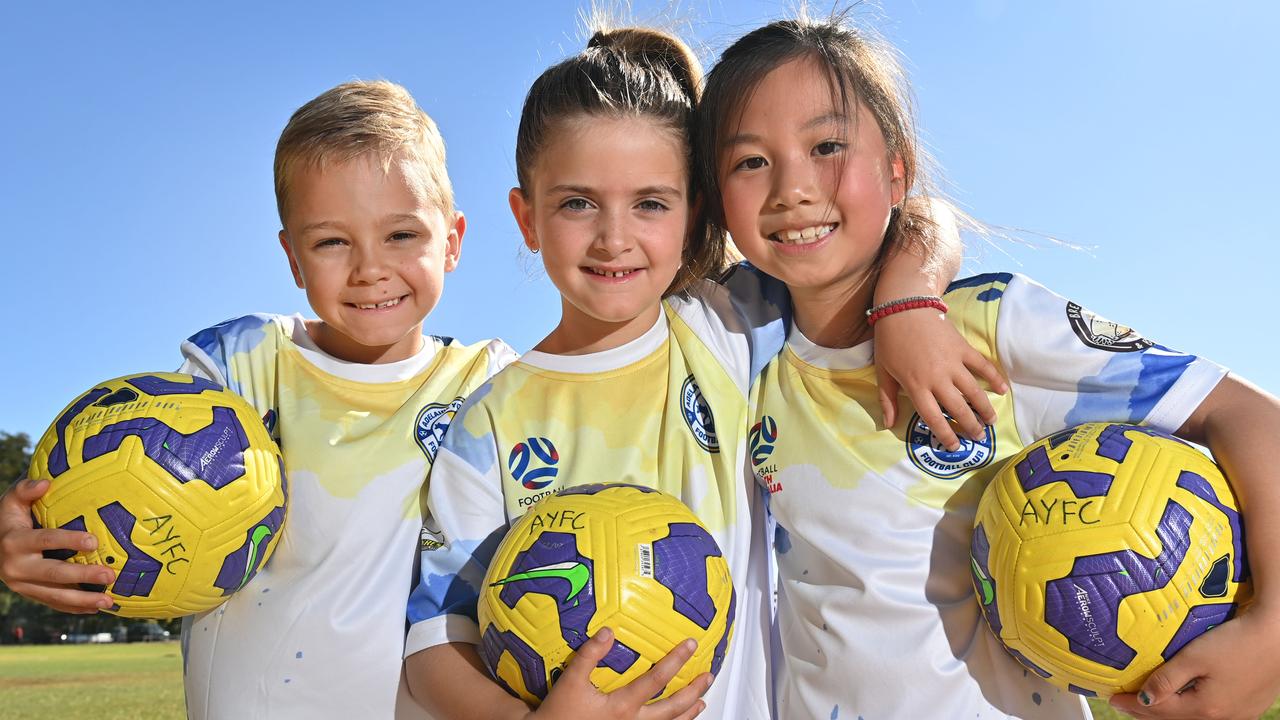 A trio of young players who will take to the field in the new club’s inaugural season. Picture: Keryn Stevens