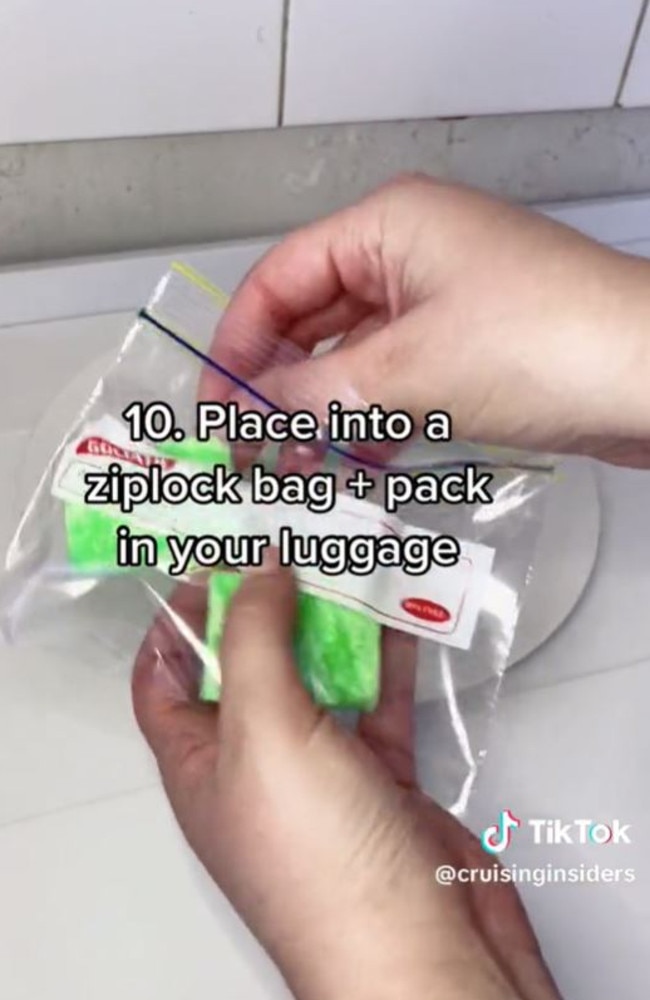 She said it can last about a two-week cruise. But others said it’s great for hotels and camping too. Picture: TikTok/cruisinginsiders