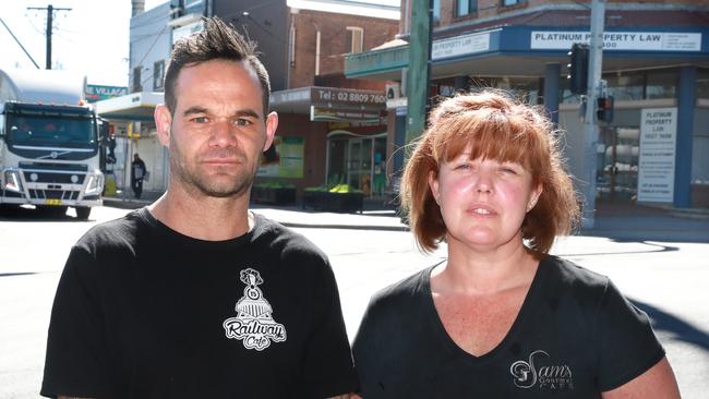 Traffic lights have not contributed to business. T5 Railway Cafe owner Desmond Smith and Sam's Gourmet Cafe owner Sam Zale. Picture: Angelo Velardo