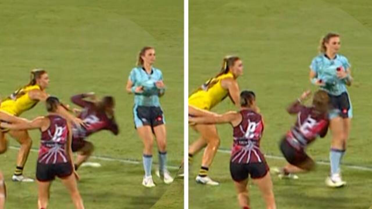 AFLW star's 'intentional' ump contact