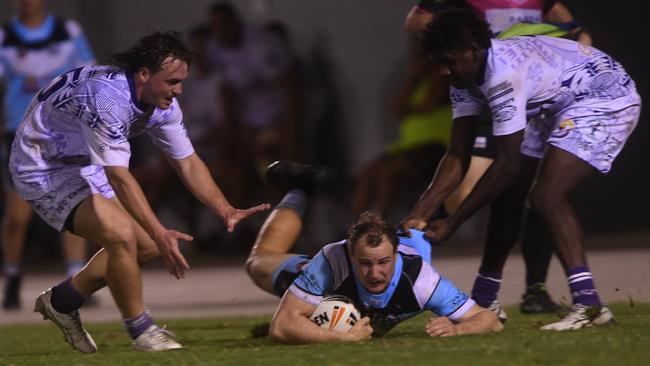 Sharks' Lachie Wright plays against Darwin Brothers in the Humpty Dumpty Foundation round of 2022 NRLNT season. Picture: (A)manda Parkinson