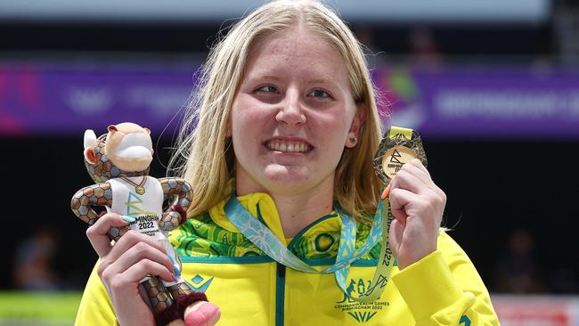 Australian Katja Dedekind wins gold in the 50m S13 freestyle.in world record time. Picture: Michael Klein