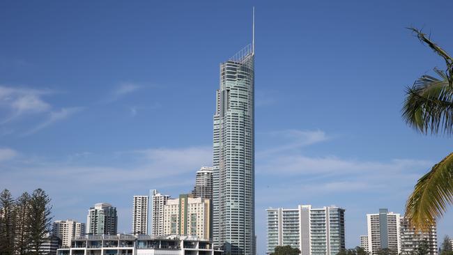 The Q1 in Surfers Paradise will be bathed in green light as a thank you to health workers on the frontline of the coronavirus battle -and to signify a return to business for some traders. Picture Glenn Hampson