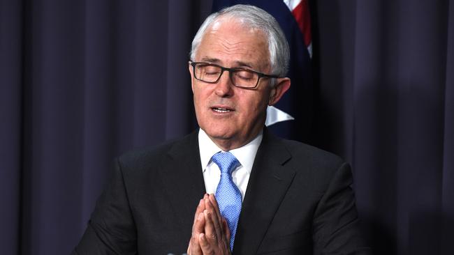 Malcolm Turnbull after being reduced to a one-seat majority in 2016. Picture: AAP