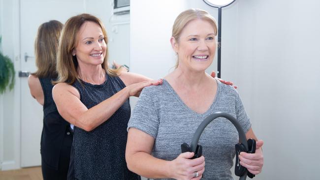 Leanne Learoyd and Katherine Sheppard at Homestretch Pilates Mosman. Photographer: Richard Learoyd