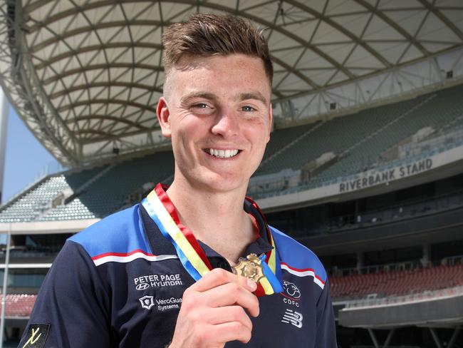 2023 Magarey Medal winner Harry Grant at Adelaide Oval. 12 September 2023. Picture Dean Martin