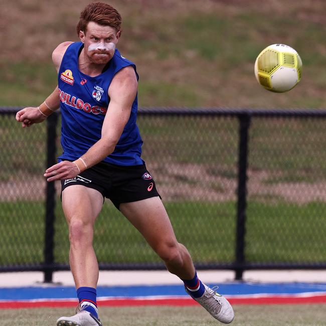 Oskar Baker during the soccer warm up game. Picture: Michael Klein