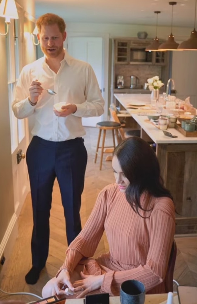 Harry and Meghan shared pictures from inside Frogmore Cottage in their Netflix docuseries. Picture: Netflix