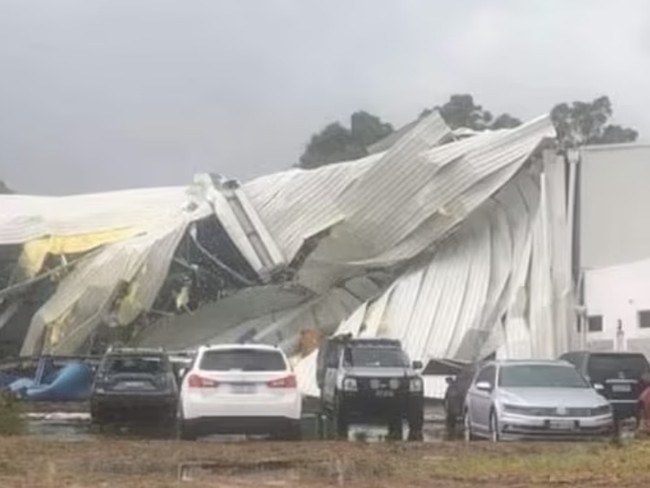 10/05/2024  A tornado ripped through Bunbury Police and Community Youth Centre in Western Australia on Friday afternoon . source: supplied