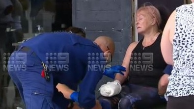 A woman has severe hand injuries after a reported dog attack in Cronulla Mall on September 25, 2020. Picture: Nine News