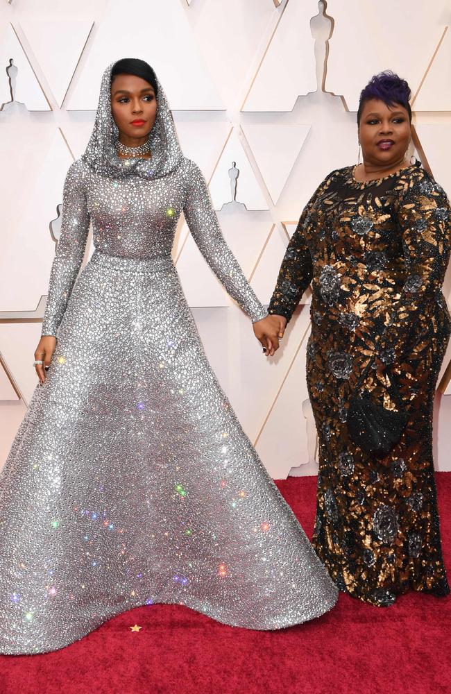 Janelle Monae and her mother Janet. Picture: Robyn Beck/AFP