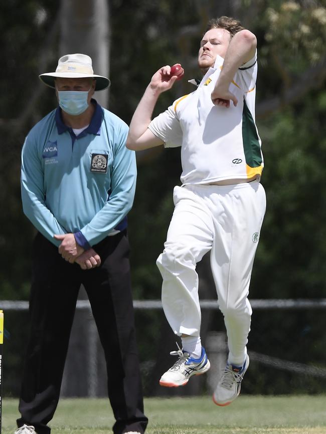 Sean Money bowls down a thunderbolt.