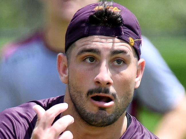 BRISBANE, AUSTRALIA - FEBRUARY 27: Jack Bird passes the ball during a Brisbane Broncos NRL training session at Red Hill on February 27, 2020 in Brisbane, Australia. (Photo by Bradley Kanaris/Getty Images)