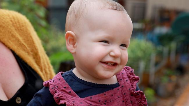 Georgia May, who is now one, was born 10 weeks early. Picture: Angelo Velardo