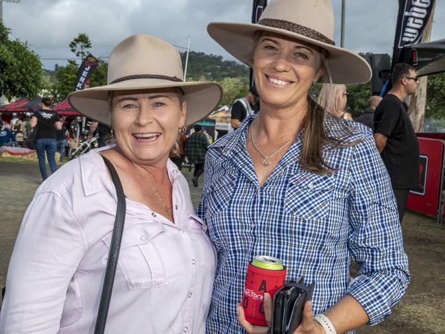 Sandy de Ryck (left) and Michelle Miles at Meatstock, Toowoomba Showgrounds. Saturday, April 9, 2022. Picture: Nev Madsen.