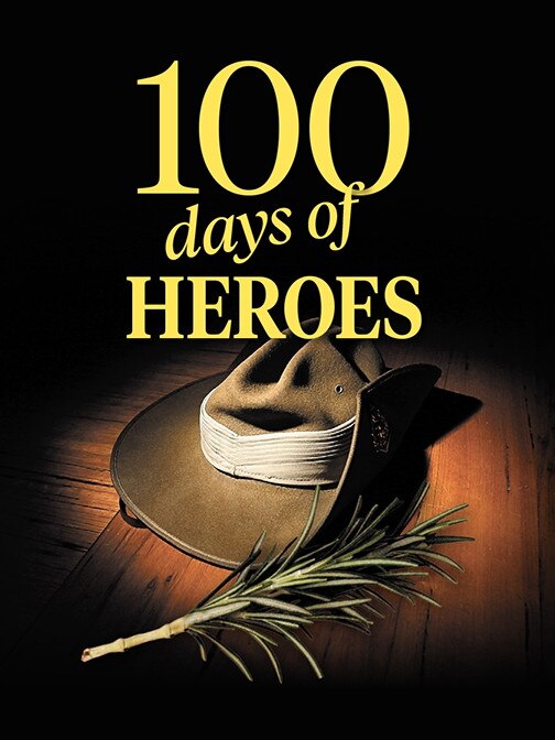 Logo for 100 days of heroes in the Mercury newspaperhundred days of heroes