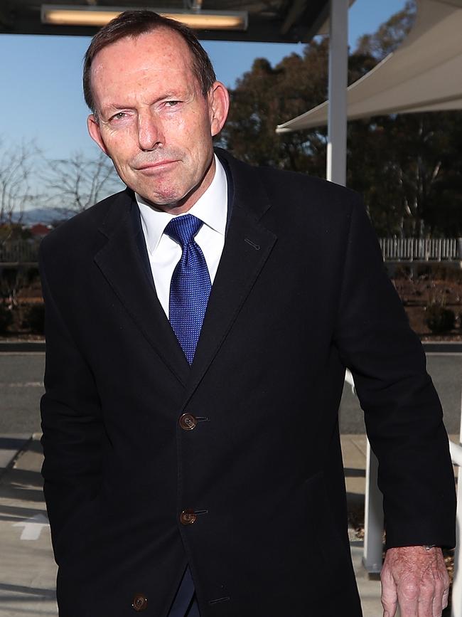 Tony Abbott arriving at Parliament House in Canberra. Picture Kym Smith