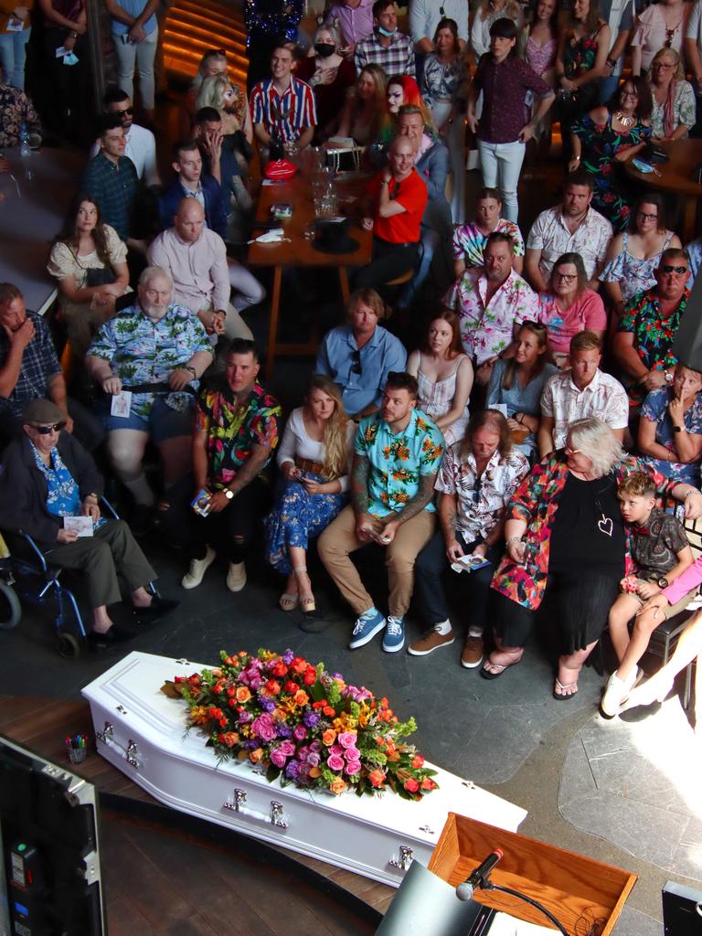 Family and friends gather at Cloudland Nightclub in Fortitude Valley to remember the life of Jamie Woods. Picture: David Clark