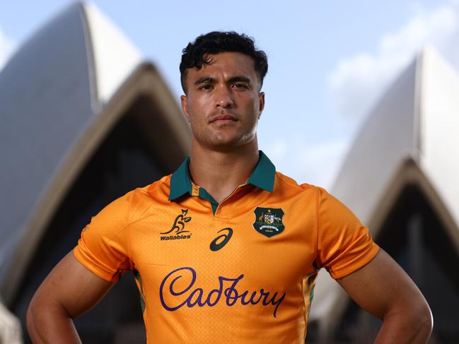 Joseph-Aukuso Suaalii and the Wallabies might struggle on home soil in 2025. Picture: Jason McCawley/Getty Images