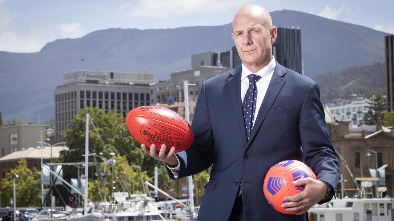 Tasmanian Premier Peter Gutwein is pushing for Tasmania to be represented in the AFL and A- League (Picture Chris Kidd)