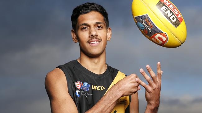 Glenelg draft prospect Nasiah Wanganeen-Milera. Picture: Cory Sutton