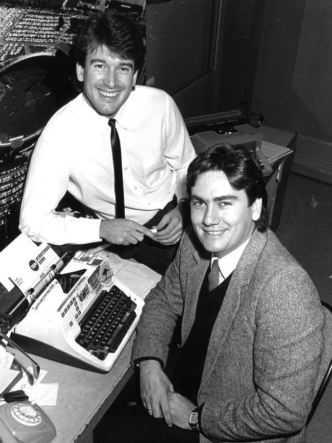 Stephen Quartermain with Eddie McGuire, who began his decorated television career at Network Ten as a sports journalist in the early ’80s.