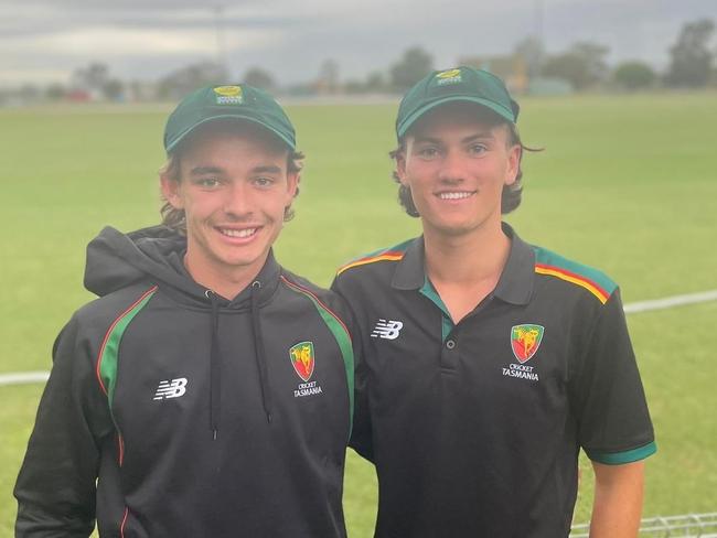 Tasmania's Aidan O'Connor was named player of the tournament at the under-19 national championships, while James Scott took the most wickets. Picture: Cricket Tasmania