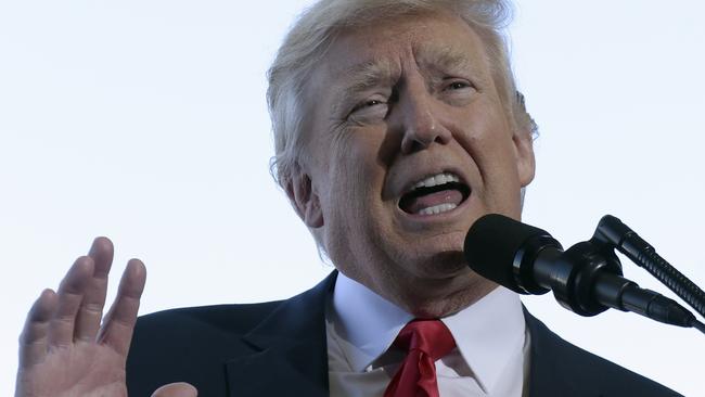 President Donald Trump speaks while visiting the Boeing South Carolina facility in North Charleston, South Carolina. Picture: AP Photo/Susan Walsh