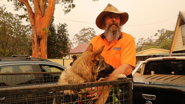 Leigh Stanley has chosen to stay at his house but packed his dogs off to safety. Picture: Richard Dobson