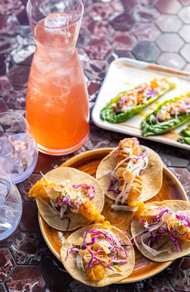 Colourful fare: fish tacos at Iris in Fortitude Valley.