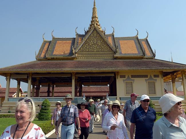 Tourists visit the Royal Palace in Phnom Penh. The Cambodian capital offered the best value for money, according to Hotels.com.