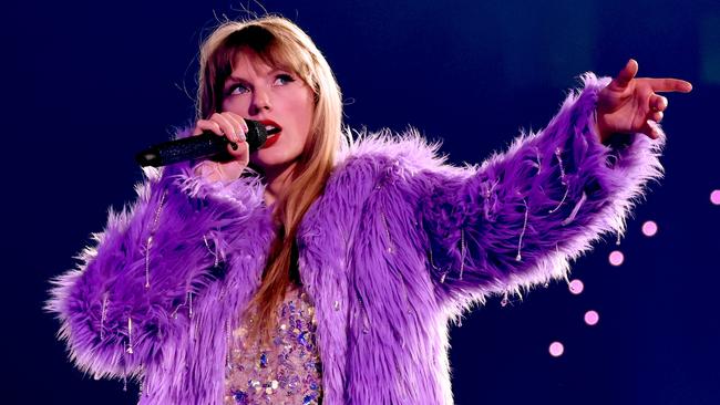 GLENDALE, ARIZONA - MARCH 17: Editorial use only and no commercial use at any time.  No use on publication covers is permitted after August 9, 2023. Taylor Swift performs onstage for the opening night of 
