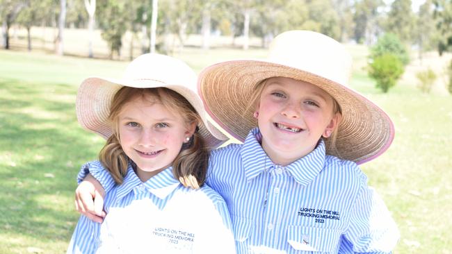 Toowoombaâ&#128;&#153;s smallest trucking enthusiasts, the Savilleâ&#128;&#153;s, at the Lights on the Hill Trucking Memorial at Gatton on Saturday, September 20, 2023.