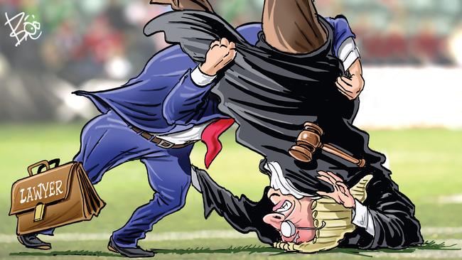 Lawyers have the NRL judiciary worked out. Art: Boo Bailey