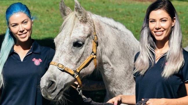 Ellie and Brooke Kelaart with Lola the rescue mare.