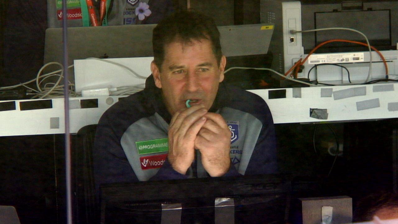 Fremantle coach Ross Lyon during the Collingwood game.