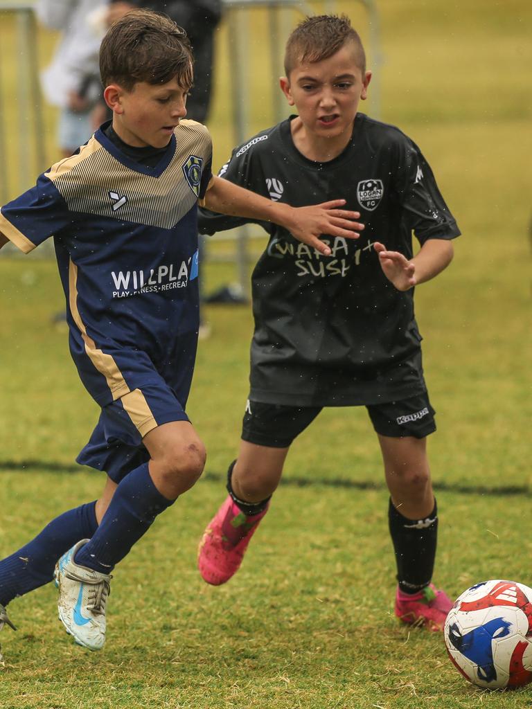 U/10Ã•s Logan FC V Bundaberg in the Premier Invitational Football Carnival at Nerang. Picture: Glenn Campbell