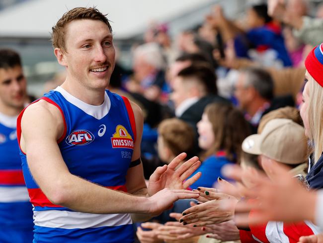 Bailey Dale catches up with fans. Picture: Dylan Burns/AFL Photos