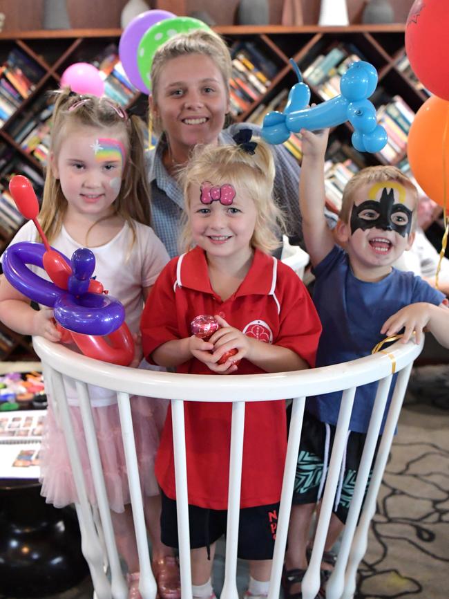 Olivia Costin, Sporties employee Khiana Barnes, Ava Bunker and Jack Costin