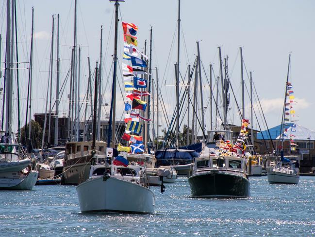 Boats at the Royal Queensland Yacht Squadron.