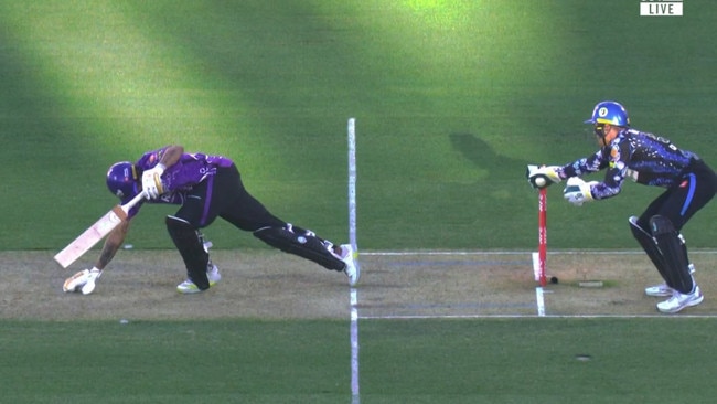 It's foot on the line from Chaudhary. Photo: Fox Sports