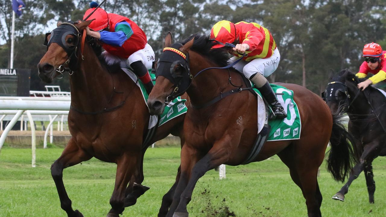 Matcha Latte (outside) looks a good chance in the Group 1 Randwick Guineas. Picture: Grant Guy