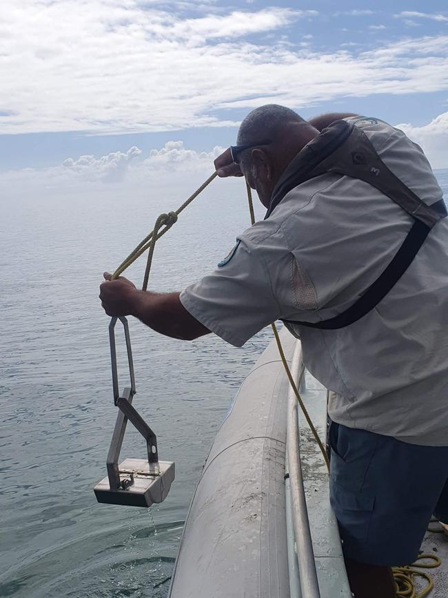 The team of rangers from the Queensland Parks and Wildlife Service and researchers from James Cook University have been carrying out regular surveys since the floods to monitor changes to the marine park’s seagrass meadows.