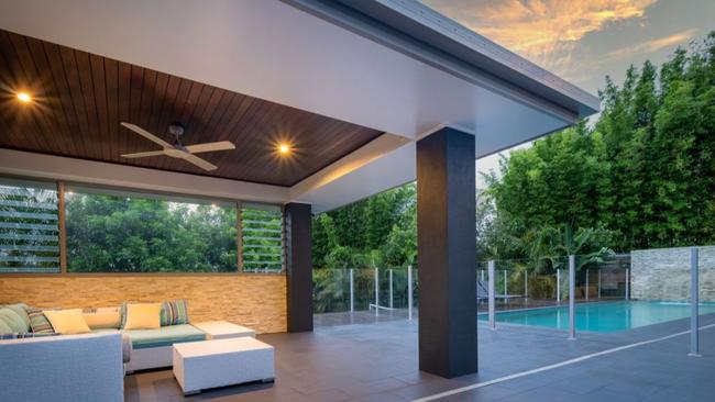 There are stunning outdoor spaces and an in-ground pool.