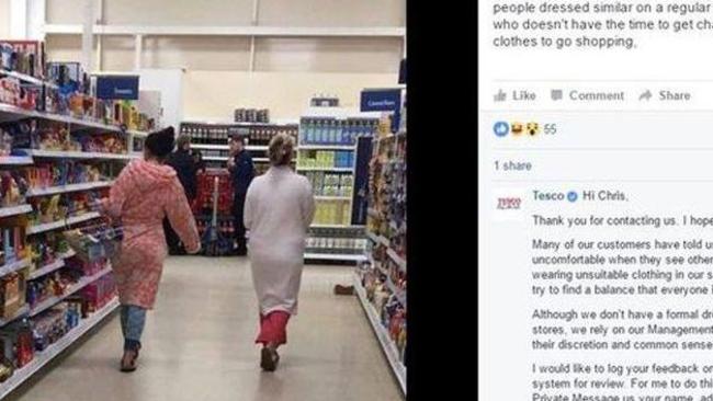 Viral photo of shoppers in pyjamas provokes online storm