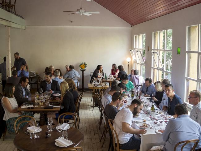 Diners at The French Saloon at Melbourne's Hardware Lane. Picture: Christopher Chan