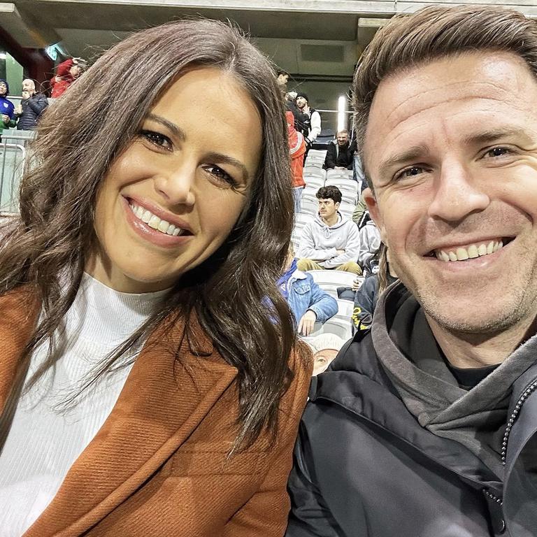 Channel 9 rugby league presenter Danika Mason and Todd Liubinskas. Pictures: Instagram